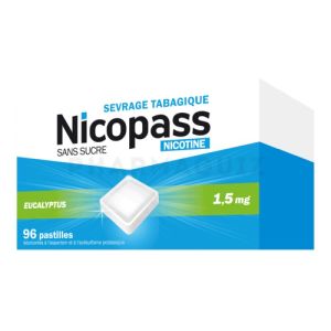 Nicopass 1,5 mg eucalyptus 96 pastilles