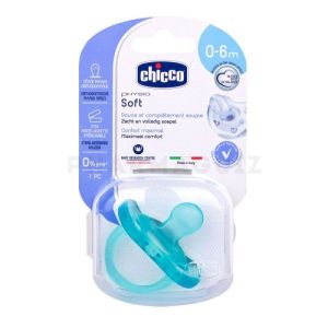 Chicco Sucette  physio soft silicone bleue 0-6 mois