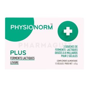 Physionorm Plus Ferments lactiques +levure (12 Gelules)