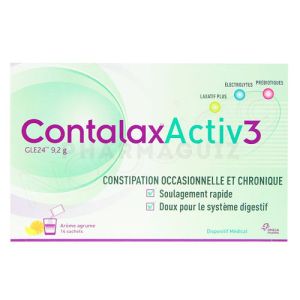 Contalax Activ 3 arôme agrumes. 14 sachets