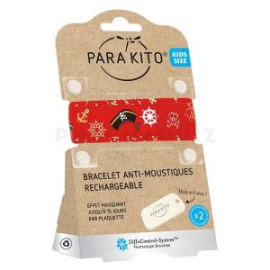 Parakito Kids Bracelet Anti-Moustiques + 2 pastilles Caraïbes rouge