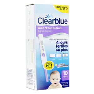 Clearblue - Test d'Ovulation Digital avec Lecture Deux Hormones 4 Jours Fertiles - 10 Tests