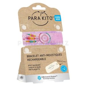 Parakito Teens Bracelet Anti-Moustiques + 2 pastilles Plumes rose