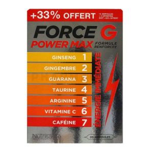 Force G Power Max formule renforcée 20 ampoules