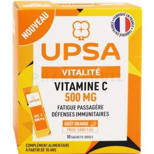 UPSA Vitalité Vitamine C 500mg fatigue passagère 10 sachets
