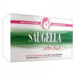 SAUGELLA Cotton Touch 10 Serviettes Maternité + 1 Bavoir Offert