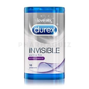 Durex Invisible Extra Lubrifié Boîte de 10 Préservatifs
