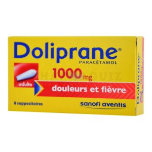 Doliprane 1000 mg adulte 8 suppositoires