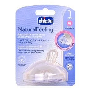 CHICCO Natural Feeling tétine inclinée débit moyen + 1 mois