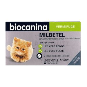 Biocanina Milbetel Vermifuge Petit Chat et Chaton de 0,5 à 2kg 2 comprimés 2
