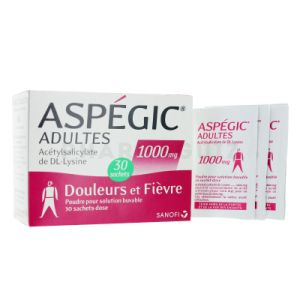 Aspégic 1000 mg adultes poudre 30 sachets