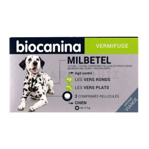 Biocanina Milbetel Vermifuge Chien + de 5kg 2 comprimés