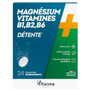 NUTRISANTE Magnésium + Vitamines B1 B2 B6 B9 B12 24 Comprimés Effervescents