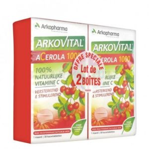 Arkopharma Arkovital Acerola 1000 Lot de 2 x 30 Comprimés