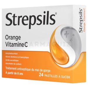 Strepsils orange vitamine C 24 pastilles