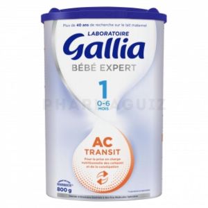 GALLIA Bébé Expert AC1 Transit Bte/800g - Lait en Poudre Anti Coliques Nourrissons de 0 à 6 mois