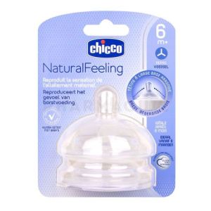 Chicco Natural Feeling 2 tétines débit repas +6 mois