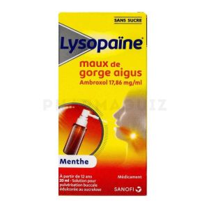 Lysopaïne Ambroxol Menthe collutoire 20 ml