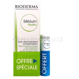 BIODERMA SEBIUM Hydra Peaux acneiques et désséchées 40 ml + stick à lèvres offert