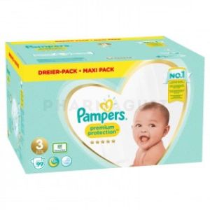 Pampers Premium Protection T3=6-10kg (99 couches)