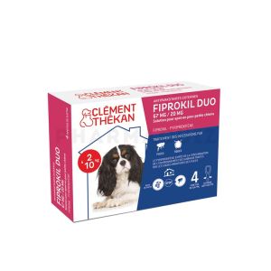 Clément Thékan Fiprokil Duo Chiens 2-10kg 4 pipettes
