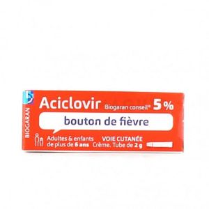 Aciclovir Biogaran 5% crème tube 2g