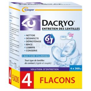 Dacryo Entretien des Lentilles Lot de 4 x 360 ml