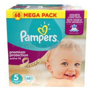 Pampers Premium Protection Activ Fit taille 5 - megapack 68 couches - 11-23 kg