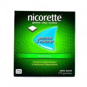 Nicorette 2 mg menthe fraîche 210 gommes sans sucre