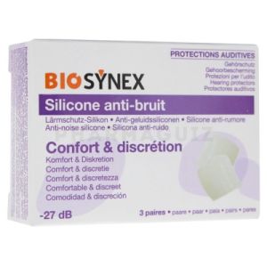 Biosynex Protection Auditive Silicone Transparent 3 Paires