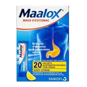 Maalox citron suspension buvable 20 sachets
