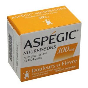 Aspégic 100 mg nourrissons poudre 20 sachets