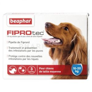 FIPROtec, pipettes antiparasitaires pour chien moyen (10-20 Kg) au Fipronil