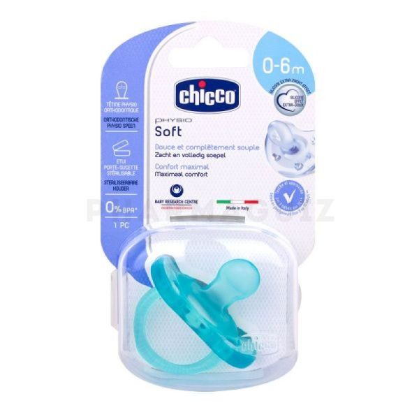 Chicco Sucette  physio soft silicone bleue 0-6 mois