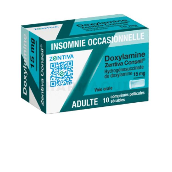 DOXYLAMINE ZENTIVA CONSEIL 15 mg, comprimé pelliculé sécable
