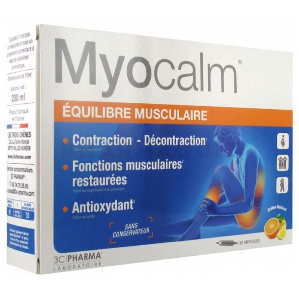 Myocalm équilibre musculaire 20 ampoules