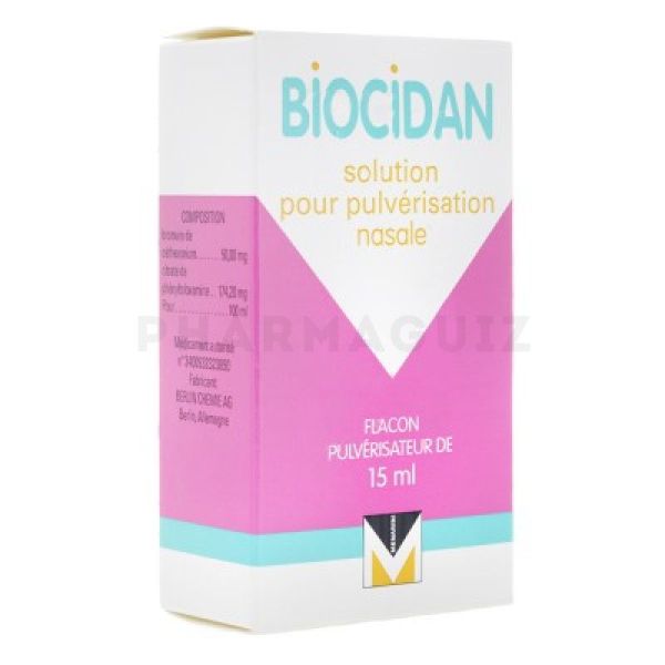 Biocidan solution pour pulvérisation nasale 15 ml