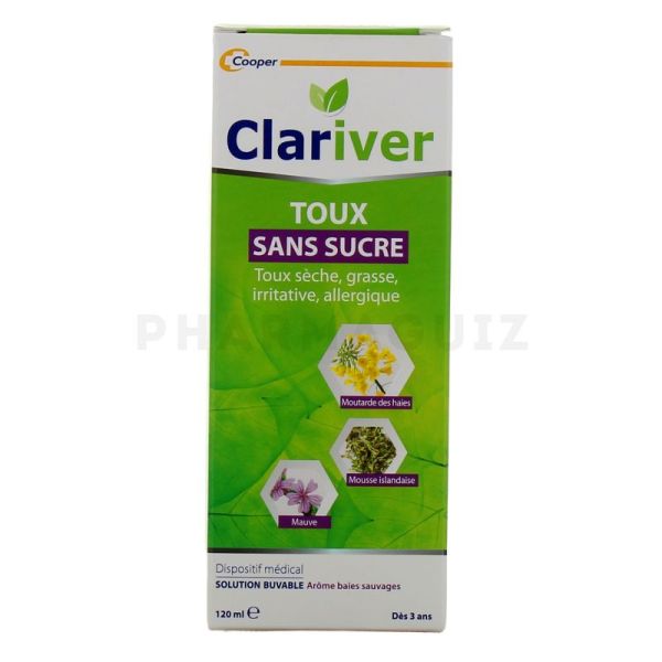 Clariver Toux Sans Sucre 120 ml