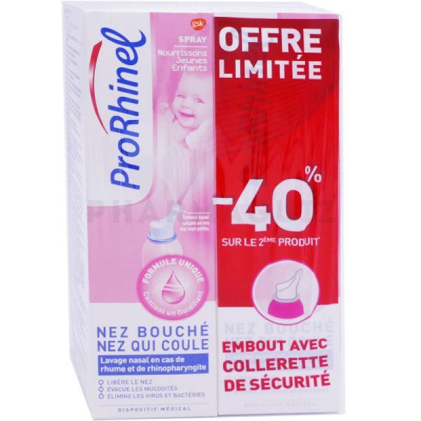 ProRhinel spray nourrissons-Jeunes enfants lavage nasal - Lot de 2 sprays de 100 ml