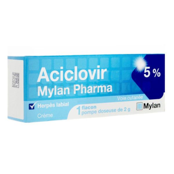 Aciclovir Mylan 5% crème flacon pompe 2 g