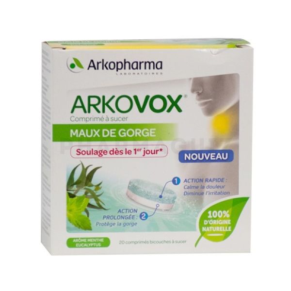 Arkopharma Arkovox Comprimé à Sucer Menthe Eucalyptus 20 comprimés