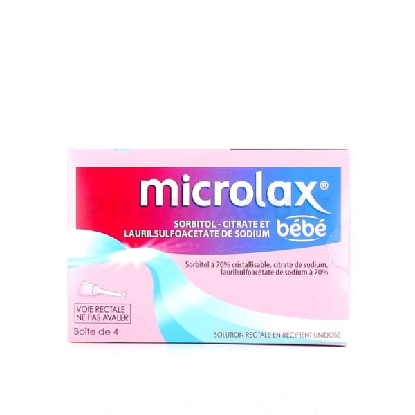 Microlax Bébé solution rectale 4 unidoses