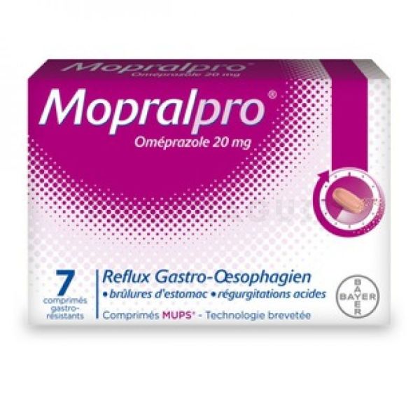 Mopralpro 20 mg, comprimé gastro-résistant, boîte de 7