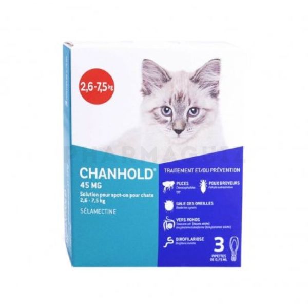 CHANHOLD Solution Spot-on pour Chat 2.6KG-7.5KG