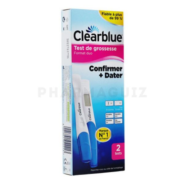 Clearblue Test grossesse duo 2 tests Confirmer et dater la conception