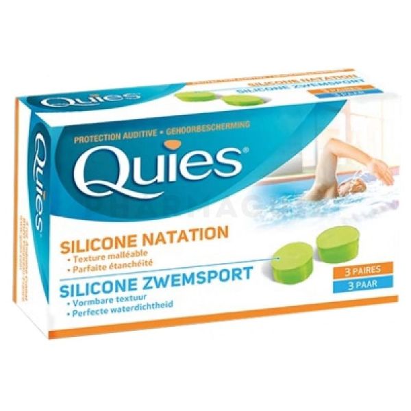 Quies Protection Auditive silicone natation 3 paires