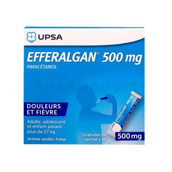 Efferalgan 500 mg vanille fraise granulés 16 sachets