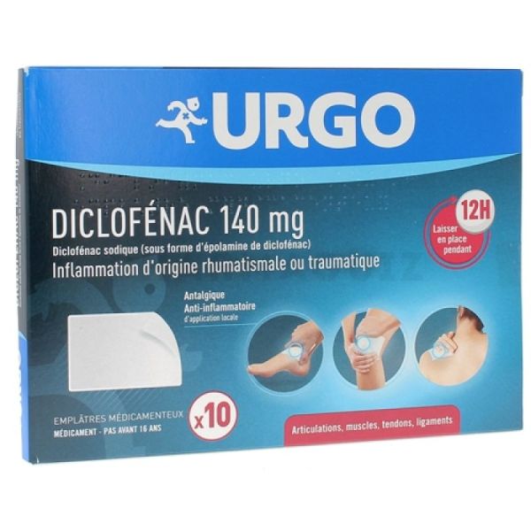 Urgo patch anti inflammatoire Diclofenac 140 mg 10 patchs