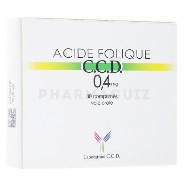 Acide folique CCD 0.4 mg 30 comprimés