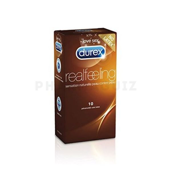 Durex Pack de 10 Préservatifs Real Feeling Ultra Sensitive et sans Latex